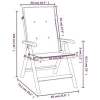 Tuinstoelen 8 st verstelbaar met kussens massief teakhout - thumbnail
