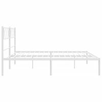 Bedframe met hoofdbord metaal wit 183x213 cm - thumbnail