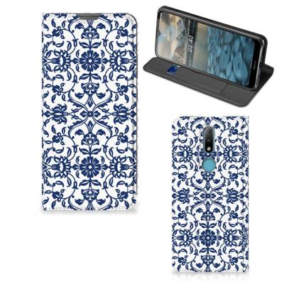 Nokia 2.4 Smart Cover Flower Blue Nokia 2.4 Smart Cover Flower Blue