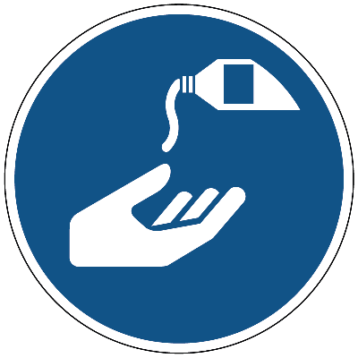 Gebruik beschermende crème gebods- Ø 100 mm - Sticker