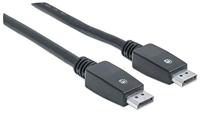 Manhattan 354134 DisplayPort-kabel DisplayPort Aansluitkabel DisplayPort-stekker, DisplayPort-stekker 10.00 m Zwart 4K UHD, Folie afscherming, UL - thumbnail