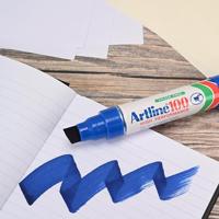 Viltstift Artline 100 schuin 7.5-12mm blauw | 12 stuks - thumbnail