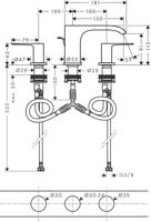 Hansgrohe Wastafelmengkraan Vivenis 3-gats 90 Met Trekwaste Mat Zwart - thumbnail
