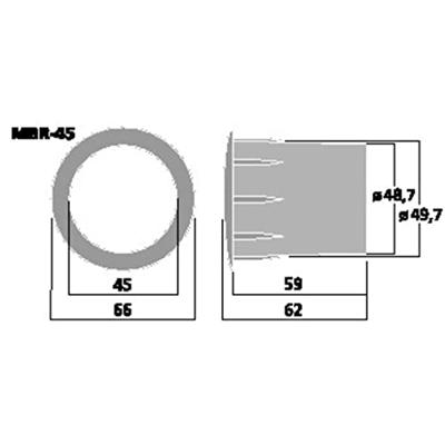 Monacor MBR-45 Bassreflexbuis 62 mm Binnendiameter:45 mm
