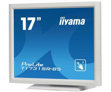 iiyama ProLite T1731SR-W5 - LED monitor - 17' - touchscreen - 1280 x 1024 @ 75 Hz - TN - 250 cd/m² - 1000:1-5 ms - HDMI, VGA, DisplayPort - speakers - white