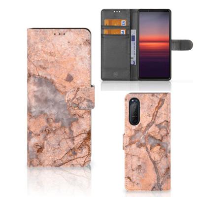 Sony Xperia 5II | Bookcase | Marmer Oranje