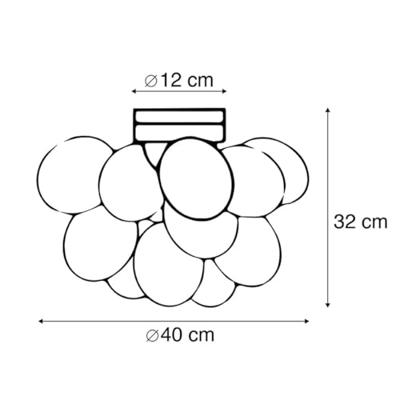 QAZQA Smart plafondlamp zwart met smoke glas incl. 4 Wifi G9 - Uvas