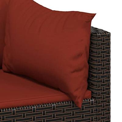 Tuinhoekbanken met kussens 2 st poly rattan bruin - thumbnail