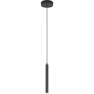 LED Hanglamp - Musterring Calina - 1 Lichtpunt van 3 Watt - Dimbaar - Aanpasbare Lichtkleur - Hoogte Aanpasbaar - Geheugenfunctie - Nachtlamp - Mat Zwart - Metaal