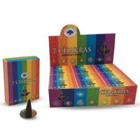 Green Tree Kegelwierook 7 chakra 10 Stuks - thumbnail