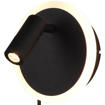 LED Wandlamp Mat Zwart 7W 3000K Rond Aluminium