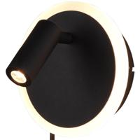 LED Wandlamp Mat Zwart 7W 3000K Rond Aluminium - thumbnail