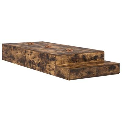 Opbergbedframe Gerookt eiken 236.5 x 80 x 31.5 cm Bewerkt hout