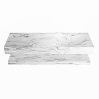 MONDIAZ ALAN-DLUX 130cm planchet Glace. Vrijhangende wastafel CLOUD rechts 1 kraangat, kleur Glace. - thumbnail