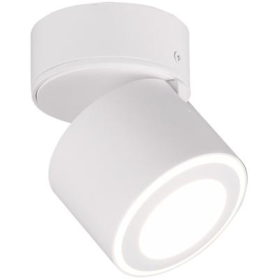 LED Plafondspot - Trion Tarus - 4W - Warm Wit 3000K - 1-lichts - Rond - Mat Wit - Aluminium