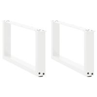 Salontafelpoten 2 st U-vormig 70x(30-31) cm staal wit - thumbnail