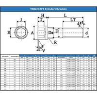 TOOLCRAFT M2 x 6mm TO-5661774 Cilinderkopschroeven M2 6 mm Binnenzeskant (inbus) DIN 912 Staal 100 stuk(s) - thumbnail