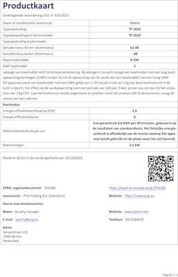 Tectro TP3020 Portable airconditioner - Actie! - thumbnail