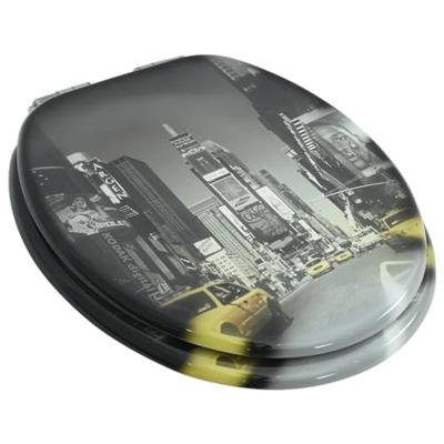 Toiletbril met soft-close deksel MDF New York print