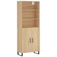 Hoge kast 69,5x34x180 cm bewerkt hout sonoma eikenkleurig - thumbnail