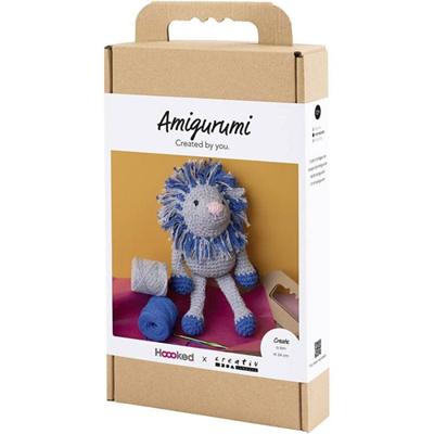 Creativ Company Hobbyset amigurumi, leeuw, marineblauw, lichtgrijs, 1 doos
