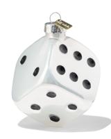 HEMA Kersthanger 7cm glas dobbelsteen - thumbnail