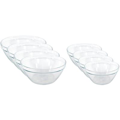 Set van 12x glazen snackschaaltjes/keukenschaaltjes Pompei 14 en 10 cm - Snack en tapasschalen