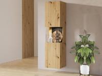 Kolomkast AVATAR 1 deur artisan eik met led - thumbnail