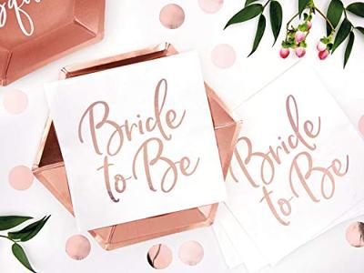Bride To Be Servetten Wit Rose Gold - 20 stuks