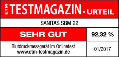 Sanitas SBM 22 10064 Bloeddrukmeter Bovenarm