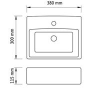 Wastafel met kraangat 38x30x11,5 cm keramiek zilverkleurig - thumbnail
