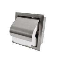 Inbouw Toiletrolhouder Wiesbaden RVS (met Klep) OP=OP - thumbnail