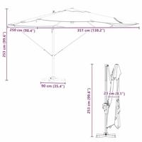 VidaXL Parasol zwart 351 x 250 x 253 cm polyester en aluminium - thumbnail