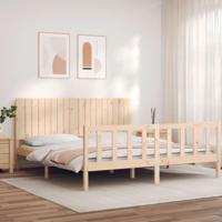 Bedframe met hoofdbord massief hout - thumbnail