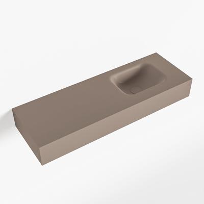 MONDIAZ LEX Smoke vrijhangende solid surface wastafel 90cm. Positie wasbak rechts MONDIAZ LEX Smoke vrijhangende solid surface wastafel 90cm. Positie wasbak rechts