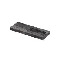 INK Pitch Wastafel keramische slab rechts met drain en front en side skirts zonder kraangat 120x45x9 Venice brown glossy - thumbnail