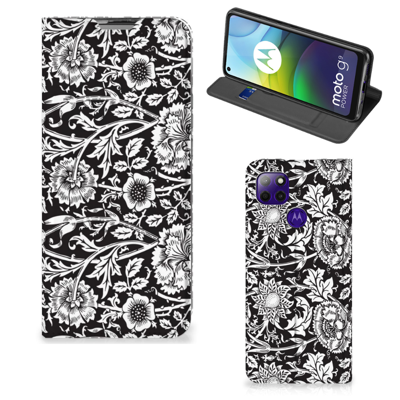 Motorola Moto G9 Power Smart Cover Black Flowers Motorola Moto G9 Power Smart Cover Black Flowers