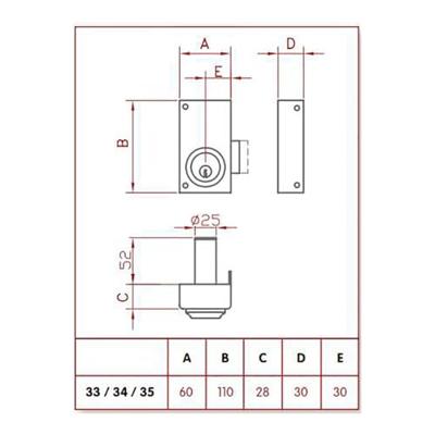 Slot Jis 33-6i Plaatsen over 60 mm Links