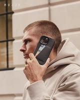 Mujjo Leather Wallet Case iPhone 15 Pro Max zwart - thumbnail