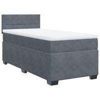 Boxspring met matras fluweel donkergrijs 90x200 cm - thumbnail