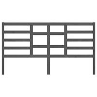 Hoofdbord 206x4x104 cm massief grenenhout grijs - thumbnail