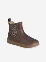 Leren meisjeslaarzen brons - thumbnail