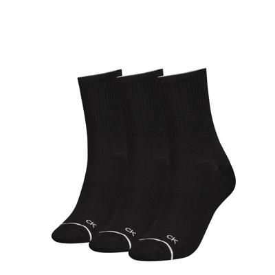 Calvin Klein Dames Sokken Athleisure 3-pack Zwart-One Size (37-41)