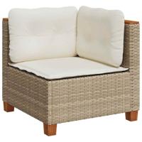 6-delige Loungeset met kussens poly rattan beige - thumbnail
