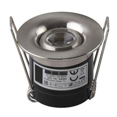 Inbouw LED Spot Veranda 1W Natuurlijk Wit 4200K Mat Chroom Ø41mm