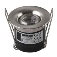 Inbouw LED Spot Veranda 1W Natuurlijk Wit 4200K Mat Chroom Ø41mm - thumbnail