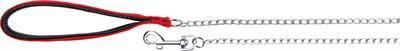 TRIXIE HONDENRIEM KETTING MET NYLON HANDVAT ROOD 100X0,3 CM