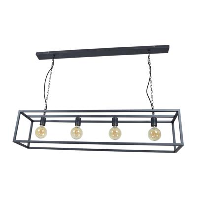 Urban Interiors hanglamp 'Frame' 4-lamps 120cm, kleur Zwart Urban Interiors hanglamp 'Frame' 4-lamps 120cm, kleur Zwart