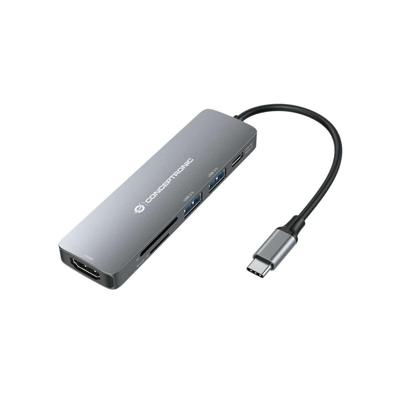 Conceptronic DONN11G interface hub USB 3.2 Gen 1 (3.1 Gen 1) Type-C 5000 Mbit/s Grijs