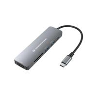 Conceptronic DONN11G interface hub USB 3.2 Gen 1 (3.1 Gen 1) Type-C 5000 Mbit/s Grijs - thumbnail